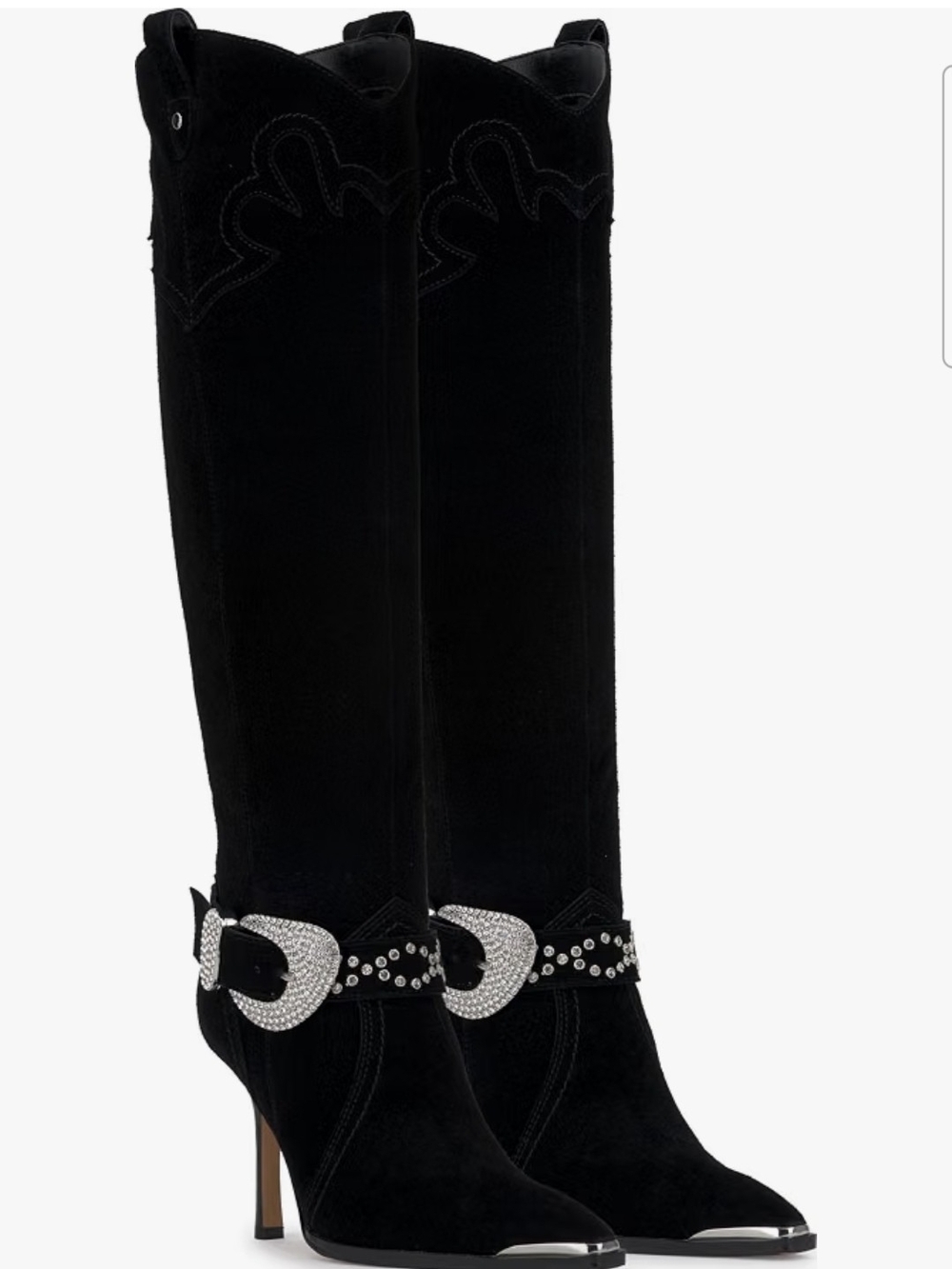 Jessica Simpson Women's sz 11M Kenzin LeatherSuede Western Tall Stilleto Boots